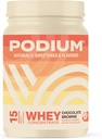 Podium Nutrition Whey Protein Powder, 초콜릿 브라운, 소화 효소, Whey Protein Isolate & Concentrate, Gluten Free, Low Carb, Low Sugar & Soy Free, 15 서빙