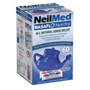 NeilMed NasaFlo 60 Premixed Packets를 가진 깨지지 않는 Neti 남비