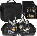 여행 보석 주최자 케이스,보석 부대 보석 저장 책 국경을 위한 명확한 지퍼 우단 주머니를 가진 바인더 여행, 도착, 반지, 목걸이, 팔찌
