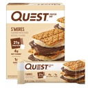 퀘스트 영양 S'mores Protein Bar, 21g Protein, 4g Net Carbs, 1g Sugar, Gluten Free, Keto Friendly, 4 카운트