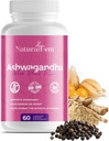 Naturalfem Ashwagandha는 블랙퍼 - 스트레스 관리, 호르몬 및 계류 지원 보충 교재 - 글루텐 - 무료, 1300 mg. 60 야채 캡슐
