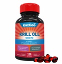 남극 크릴 오일 1000mg, 오메가 3 보충, EPA, DHA, 포스 포 지질 및 아스타시틴 - 120 Softgels