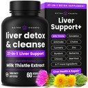 NutraChamps Liver Cleanse Detox & Repair Formula, 20 + 허브 : Silymarin, Artichoke, Dandelion, Chicory Root Powder, Liver Support Pills Supplement, 60 캡슐과 우유 이틀 추출물
