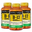 MASON NATURAL B,12 1000 mcg 빠른 용해, 에너지 (3 팩)에 음식의 건강한 변환을 위한 300의 일 공급