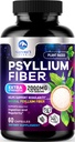 Psyllium Husk 섬유 보충교재 1500mg - Vegan Prebiotic의 매일 소화 건강 & 일정성 지원을 위한 녹는 섬유, 자연적인 Psyllium 분말 모자, 설탕 자유로운, 비 GMO & 글루텐 자유로운 - 60의 캡슐