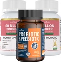 Gut Health Support Bundle : 여성 프로바이오틱스 2 병 + 범용 프로바이오틱스 1 병 - 남성 및 여성을위한 다이제스트, 유린 및 면역 건강