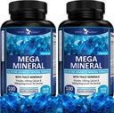 유력한 정원 2 팩 메가 무기물 보충교재 칼슘 마그네슘 아연 칼륨 Boron Selenium 크롬 & 72 Trace 무기물 철 자유로운 칼슘 보충교재 -200 알약을 가진 완전한 무기물 단지