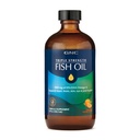 GNC 트리플 힘 물고기 기름 액체 보충교재, 야생 깊은 바다 잡초. 1000mg EPA DHA Omega 3s로, 심장, 뇌, 피부, 눈, 합동 건강, 자연적인 오렌지 풍미, 8개 Fl Oz, 47의 서빙