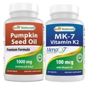호박씨 기름 1000 mg & 비타민 K2 (MK7) D3를 가진
