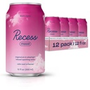 Recess Mood 마그네슘 & Adaptogen 음료, 휴식 음료, 12 온스 (블랙 체리, 12 팩)
