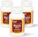 럭비는 에너지, 순환 및 대사 지원을 위한 성인을 위한 Niacin 1000mg Dietary 보충교재, 100개의 Captabs (3의 포장)를 지원합니다