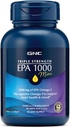 GNC 트리플 힘 물고기 기름 EPA 1000 소형, 1000mg Omega 3의 소형 Softgels의 지원 눈, 뇌, 피부, 건강한 Triglycerides의 심장, 합동, 통제 Fishy Burps, 45의 서빙에 입히는