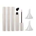 lasenersm 4개 조각 5ml 알루미늄 빈 Eyeliner 관 Refillable 속눈썹 성장 액체 병 2개의 소형 깔때기, 광택이 없는 은을 가진 플라스틱 Eyeliner 작은 유리병 관