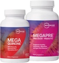 Microbiome Labs MegaPrebiotic to Support Digestion & Gut Barrier (180 캡슐) + MegaQuinone K2-7 Complete Vitamin K Supplement with Magnesium, 아연 (60 캡슐) - 2 제품 번들
