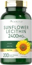 Carlyle Sunflower Lecithin Softgel 캡슐 | 2400mg | 200 개 | Phosphatidyl Choline | Non-GMO, Soy Free, 글루텐 무료 보충 교재