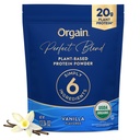 Orgain Organic Vegan Perfect Blend Protein Powder, 20g Clean Plant Protein, 6 성분, <1g Sugar, Gluten Free, Non-GMO; 인공 향료, 스테비아 추출물, 낙농장 또는 콩 성분 - 바닐라 없음