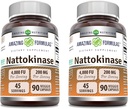 놀랄만한 수식 Nattokinase 규정식 보충교재 100 mg Veggie 캡슐 보충교재 | 2000 FU 효소 활동 | Non-GMO | 글루텐 프리 | 미국에서 제작 (90 Count | 2 Pack)
