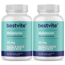 BESTVITE Melatonin 20mg (240 채식 캡슐) (120 x 2) - Stearates 없음 - Vegan - 비 GMO - 글루텐 무료