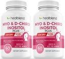 Myo & D-Chiro Inositol Plus Supplement Blend, Hormonal Balance, 건강한 Ovulation & Women, Fertility 및 임신 건강을위한 전반적인 웰빙 지원 (2 팩)