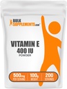 BulkSupplements.com 비타민 E 400 IU 분말 - D-Alpha Tocopherol, 영양 보충제 - 글루텐 무료, 서빙 당 500mg, 100g (3.5 oz) (팩 1)
