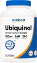 Nutricost Ubiquinol Softgels (100mg, 240 Softgels) - 우수한 흡수 산화 방지제 | CoQ10의 활성 형태 - 글루텐 무료, 비 GMO