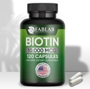 FabLab Biotin 10000 mcg 비타민 Collagen, 여성 및 남성을위한 Keratin - Biotin Hair Skin Nails 보충 모발, 피부, 손톱 웰빙 - 미국에서 제작, 120 캡슐