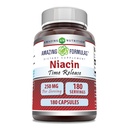 놀랄만한 수식 Niacin(비타민 B3) 250 mg 180 캡슐 보충교재 | Non-GMO | 글루텐 프리 | 미국에서 제작