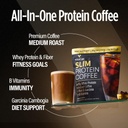 VitaCup 다이어트 지원, 인스턴트 커피 w/Whey 단백질 분말, B 비타민 & 섬유, Dietitian 성능 및 맛에 대 한 개발, 아이스 커피 또는 Shake로 만들기, 20 서빙
