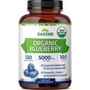 Zazzee USDA 유기 블루 베리 10 : 1 추출물, 5000 mg의 강도, 120 Vegan 캡슐, 4 개월 공급, 집중 및 표준화 된 10X 전체 과일 추출, 100 % 채식, 비 GMO, 미국에서 만든