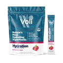 Voli Electrolytes Powder Packets | No 추가 Sugar Electrolyte 음료 믹스 용 Hydration | Keto & Fasting Friendly, Natural Superfoods & Minerals | 라즈베리 15Count