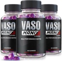 (3 팩) VasoManix Gummies, Vaso Manix Classic Male Supplement, 남성을위한 모든 자연 공식, 성능, 구성 및 전반적인 건강, 공식 리뷰 (180 Gummies)
