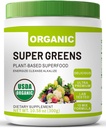 Gut 건강을 위한 Spirulina & Chlorella를 가진 유기 최고 녹색 Superfood 분말은, 면역성, 소화성 건강, 자연적인 에너지, Probiotic, 산화 방지제, 소화 효소, (300grs)를 지원합니다
