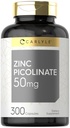 Carlyle 아연 Picolinate 50mg | 300 캡슐 | 비 GMO 및 글루텐 무료 보충