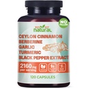 5in-1 Berberine, 마늘, 심황, 까만 고추 추출물 알약을 가진 유기 Ceylon 계피 캡슐
