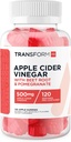 TransformHQ Apple Cider Vinegar Gummies (120 서빙, 500mg) - 글루텐 무료, 비 GMO