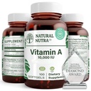자연적인 Nutra 비타민 A 10,000 IU Softgels – 높은 힘 눈 및 피부 비타민 – 글루텐 자유로운 - Sight & 피부 건강을 위한 보충교재 – 남자와 여자를 위한 물고기 간장 기름, 글루텐 자유로운 250 Softgels (2 팩)