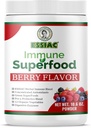 Essiac SuperFood for Immune Support 10.6 oz | 12 유기농 그린, 농축 산화 방지제, 사전 및 프로바이오틱스 | Vegan, Dairy Free, Gluten Free| Non-GMO, 추가 설탕 없음