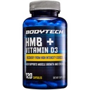 BODYTECH HMB + 비타민 D3 - 근육 성장과 강도 지원 (120 식물성 캡슐)
