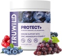 TruWild Protect+ Vegan Immune 지원 & 산화 방지제, 모든 자연적인 비타민 C, 아연, 마그네슘, Resveratrol, Acai, 비 GMO, 글루텐 자유로운 캡슐 보충물 미국에서 만든 cGMP, 30의 서빙