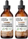 야생 & 유기 Cordyceps Tincture 4 fl oz & Chaga 버섯 Tincture 4 fl oz