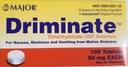 주요 Driminate® Dimenhydrinate 50mg 100 Ct for Nausea, Dizziness and Vomiting from Motion Sickness