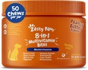 Zesty Paws Dog Multivitamin, Chewable Dog Vitamins 및 Hip & Joints, Skin & Coat, Dogs- Senior & Puppy Multivitamin- Peanut Butter- 50ct 용 오메가 3 물고기 오일