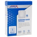 2" x 2" 드레싱 (1x1 패드) AMERX 국경 가제 - 접착제 붕대 - 물 저항하는 장벽 - 자동 접착 국경 - Breathable, Hypoallergenic - 상자 당 15의 패드