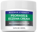 Hermon Psoriasis Eczema 기복 크림: Psoriasis Eczema를 위한 최대 힘 - Seborrheic Dermatitis Folliculitis 100m 3.4 Fl Oz (1의 포장)를 위한 저항하는 효과적인의 완화된 증상