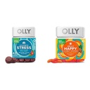 OLLY Goodbye 스트레스와 Hello Happy Gummy 스타터 팩 번들, 유지 Calm, 무드 지원, 42 과 60 조사