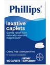 Phillips의 Laxative Caplets, Occasional Constipation, Cramp 및 Stimulant Free Laxatives, 100 Caplets의 Gentle Relief에 대한 자연적으로 Sourced 마그네슘 보충