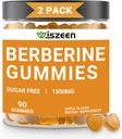 2 팩 Berberine Gummies, 설탕 무료 Berberine 보충 1500mg Ceylon Cinnamon, 성인을위한 Berberine Gummy