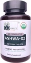 Ashwa X2, Md 공식화 된 Vegan 정제 천연 성분 및 블랙 페퍼 Bioavailability, 1500mg, 추출물 없음, USDA 유기