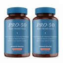 비타민 Bounty Pro-50 Probiotic 50 억 CFU - 남성 및 여성 + Prebiotics 13 스트레인 보충 - 소화 건강 및 Gut 지원 - Lactobacillus & Bifidobacterium - 지연 방출 캡슐, 2 팩