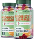 Yuve Vegan Probiotic Gummies, 여성 및 남성을위한 Probiotics, 설탕 & 글루텐 프리 거미 프로바이오틱스, 소화 및 면역 지원, 5 억 CFU, 변비, Bloating & Leaky Gut - 60ct (2 팩)